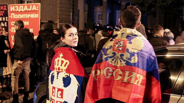 Акция против франко-германского плана ЕС по Косово